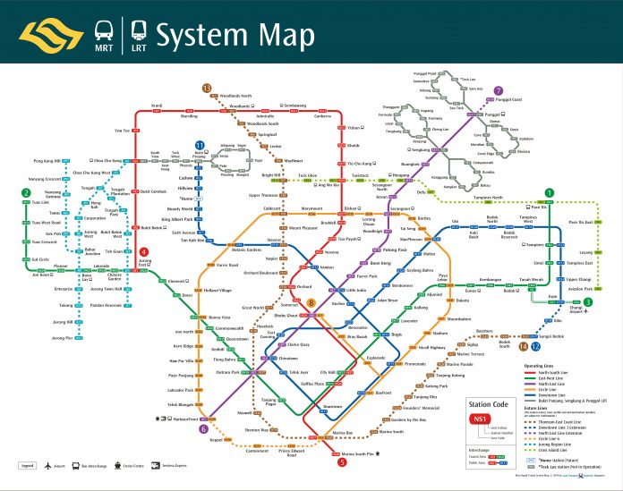 2020新加坡地铁线路图